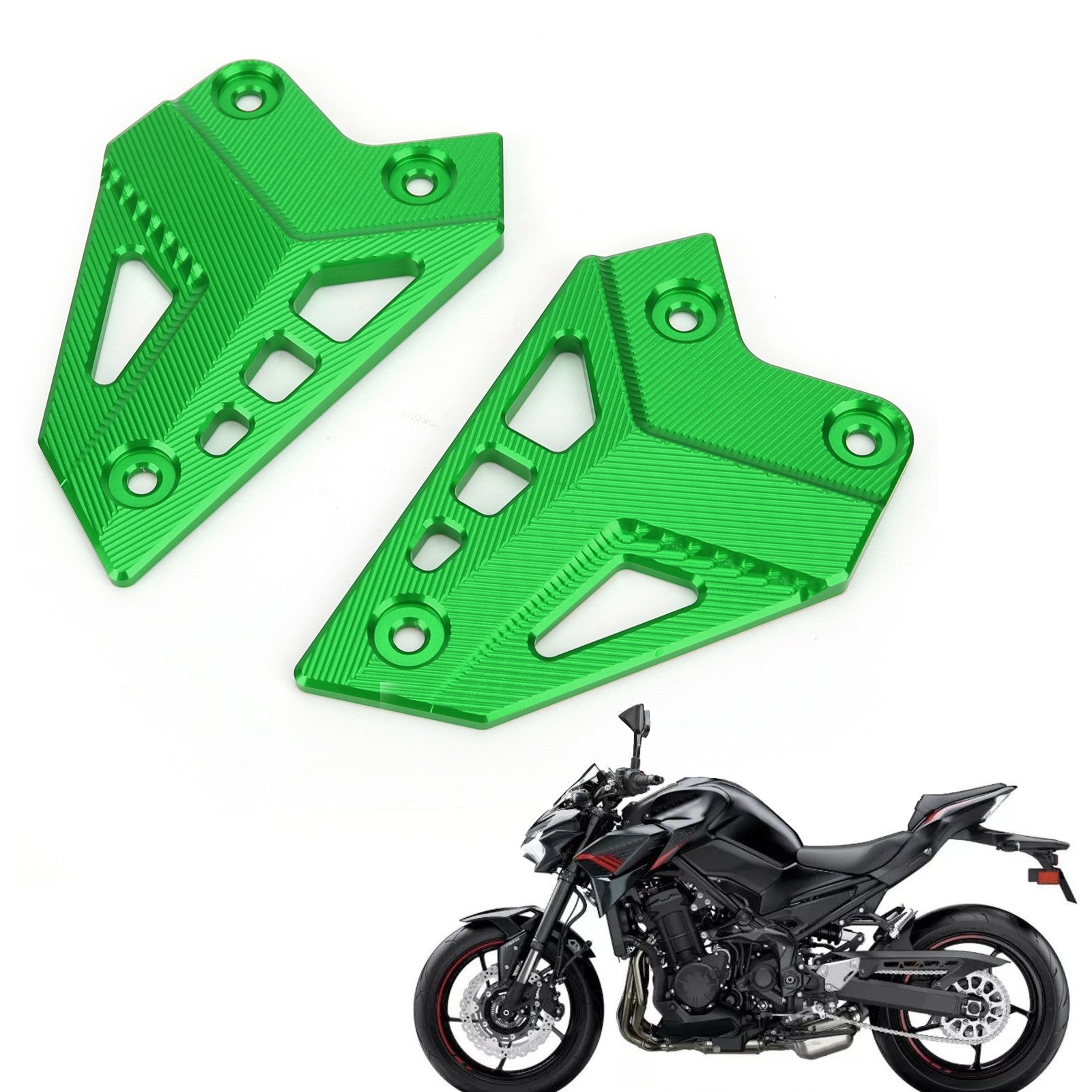 CNC Aluminum Heel Guards Rearset Plates Fit for Kawasaki Z900 ZR900 2017-2020 Generic