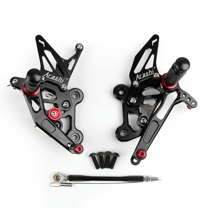 Estriberas traseras completas Juego trasero para 11-16 SUZUKI GSR750 GSXS750 GSX-S750 Genérico