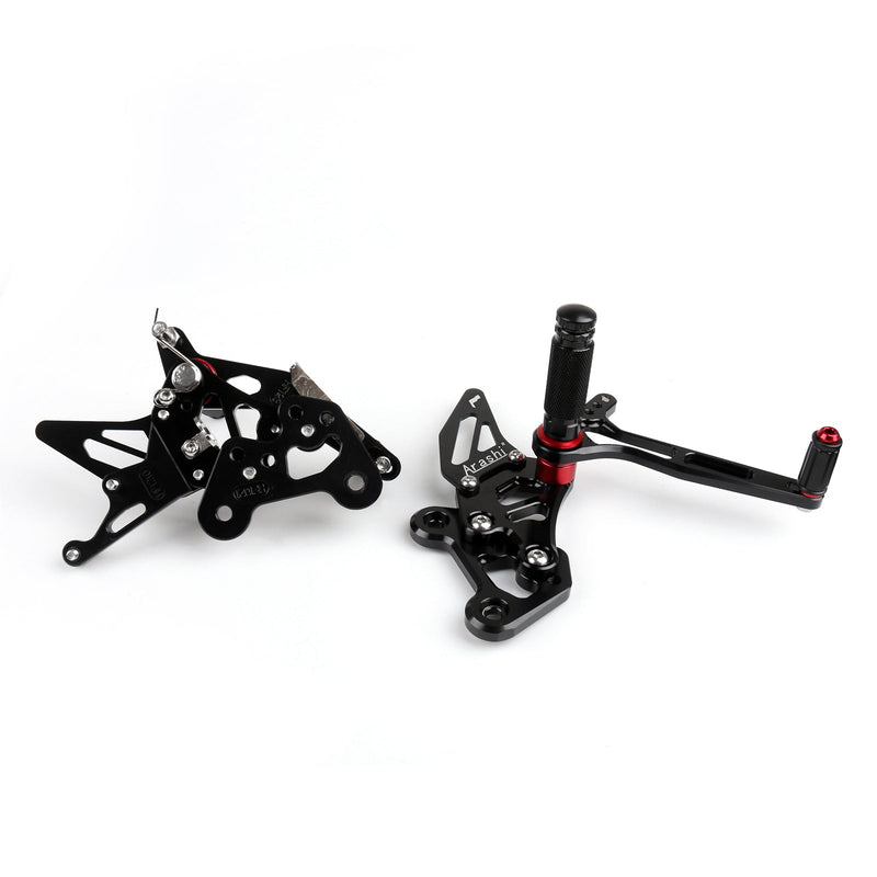 Estriberas traseras completas Juego trasero para 11-16 SUZUKI GSR750 GSXS750 GSX-S750 Genérico