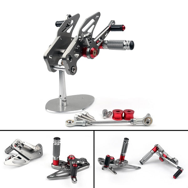 CNC Adjustable Rearsets Footrest Foot Peg Fit For 2016-2019 Kawasaki Z125 Generic