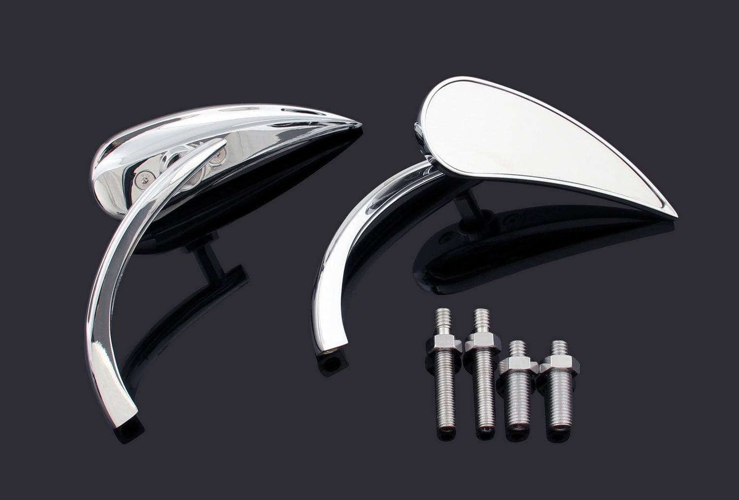 Mirrors Teardrop Chrome Fit Honda Suzuki Kawasaki Victory Harley Generic