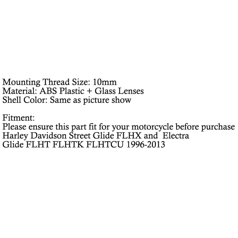 Espejos de montaje de carenado para Harley Electra Street Glide FLHX FLHT FLHTK FLHTCU genérico
