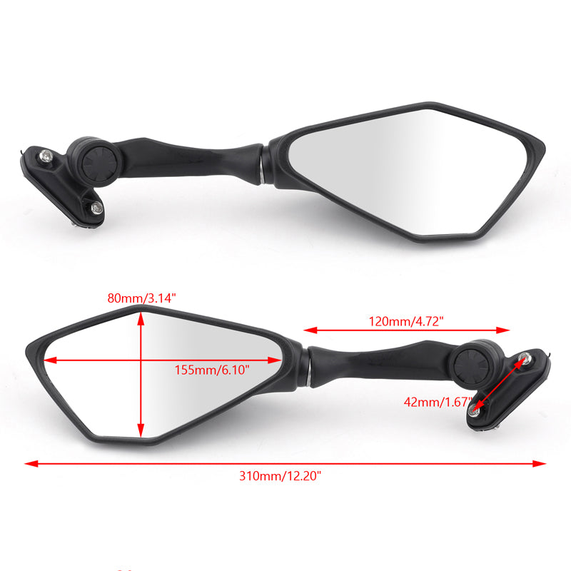 Motocycle Rear View Mirrors For Kawasaki Ninja ZX6R 636 13-15 300 EX300 13-17 Generic