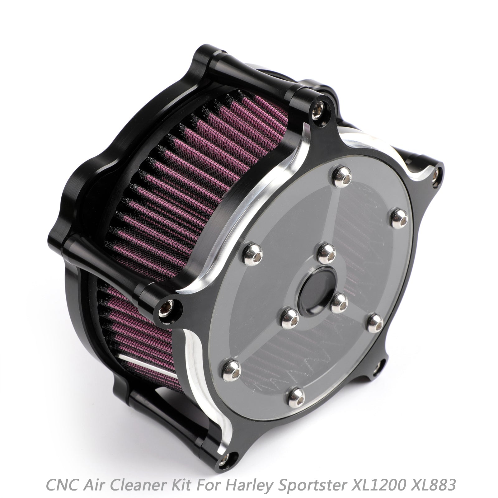 CNC Turbine Air Cleaner Filter For Harley Sportster XL883 XL1200 1991-2016 Generic