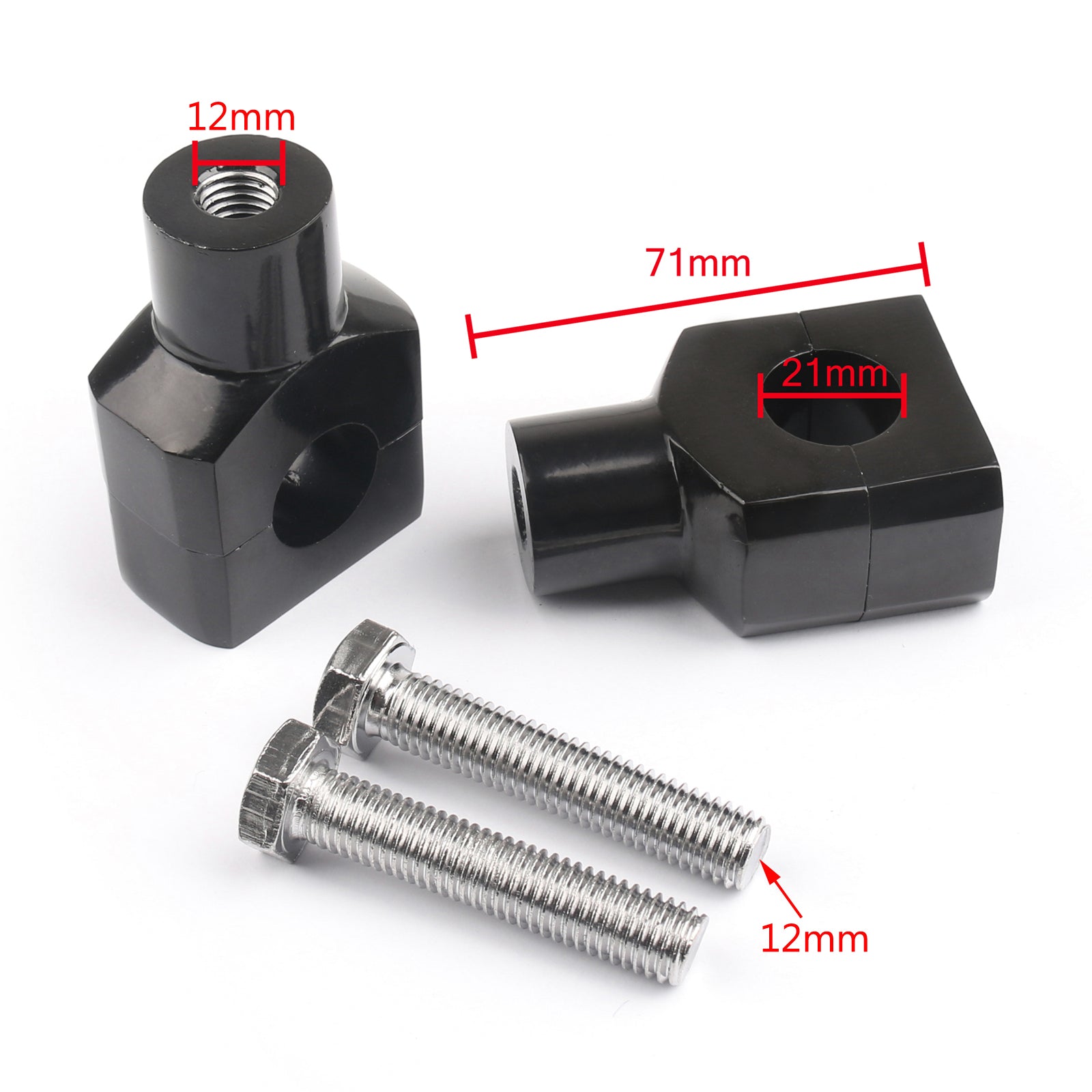 7/8" 22mm Motor Aluminium Handle Bar Mount Risers Clamp For ATV Quad Dirt Black Generic