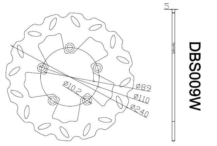 Rear Brake Disc Rotor Fit for Suzuki GSX1300R Hayabusa 99-07 GSX1100R GSX1200 Generic