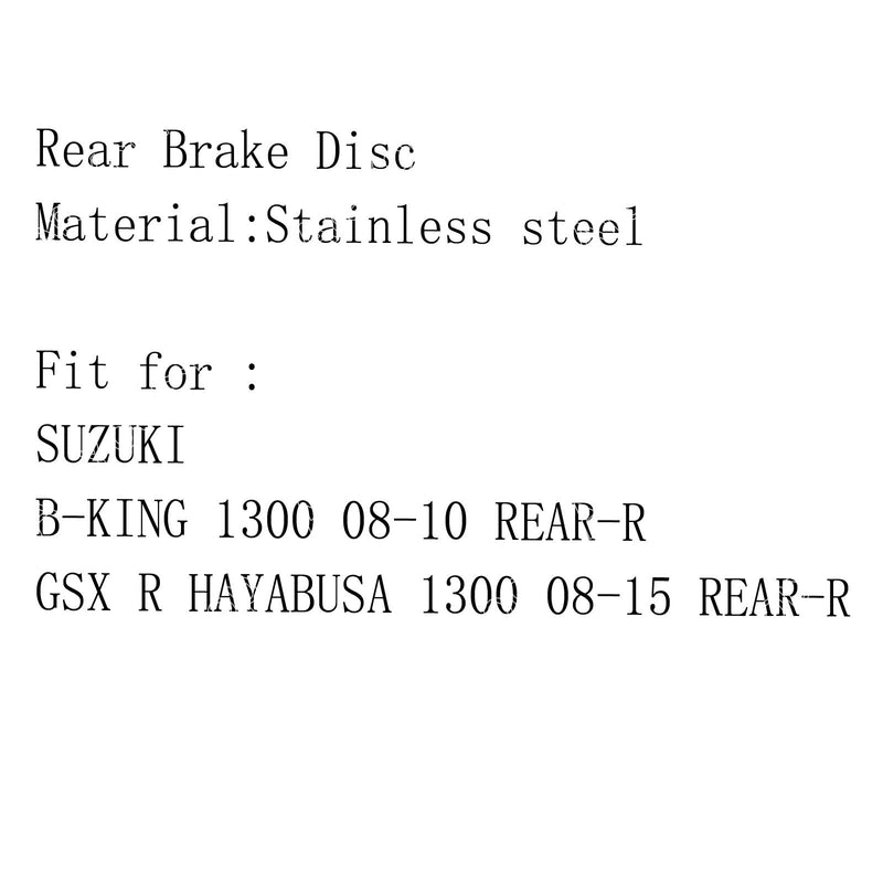 Rotor Disco Freno Trasero Suzuki GSXR 1300 Hayabusa 2008-15 B-KING 1300 08-10 Genérico
