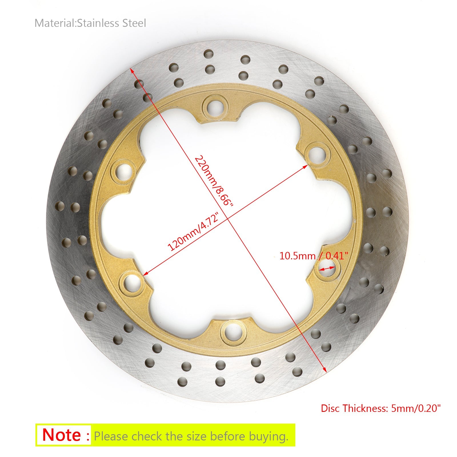 Rear Brake Disc Rotor 220mm For Kawasaki Ninja 150 KRR ZX150 2004-2013 Generic