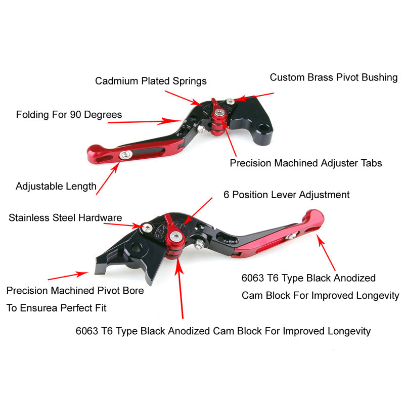 Palancas de embrague de freno extensibles plegables ajustables para Honda CBR 600RR 1000RR genérico