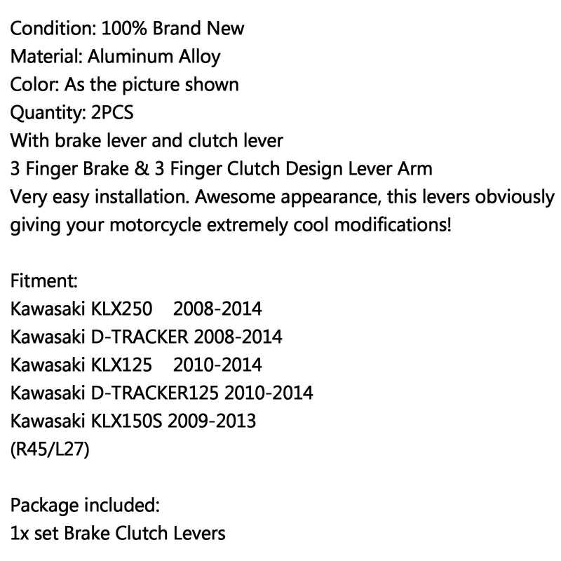 عتلات دواسة فرامل محورية مناسبة لـ Kawasaki KLX250/D-TRACKER KLX150S KLX125 عام