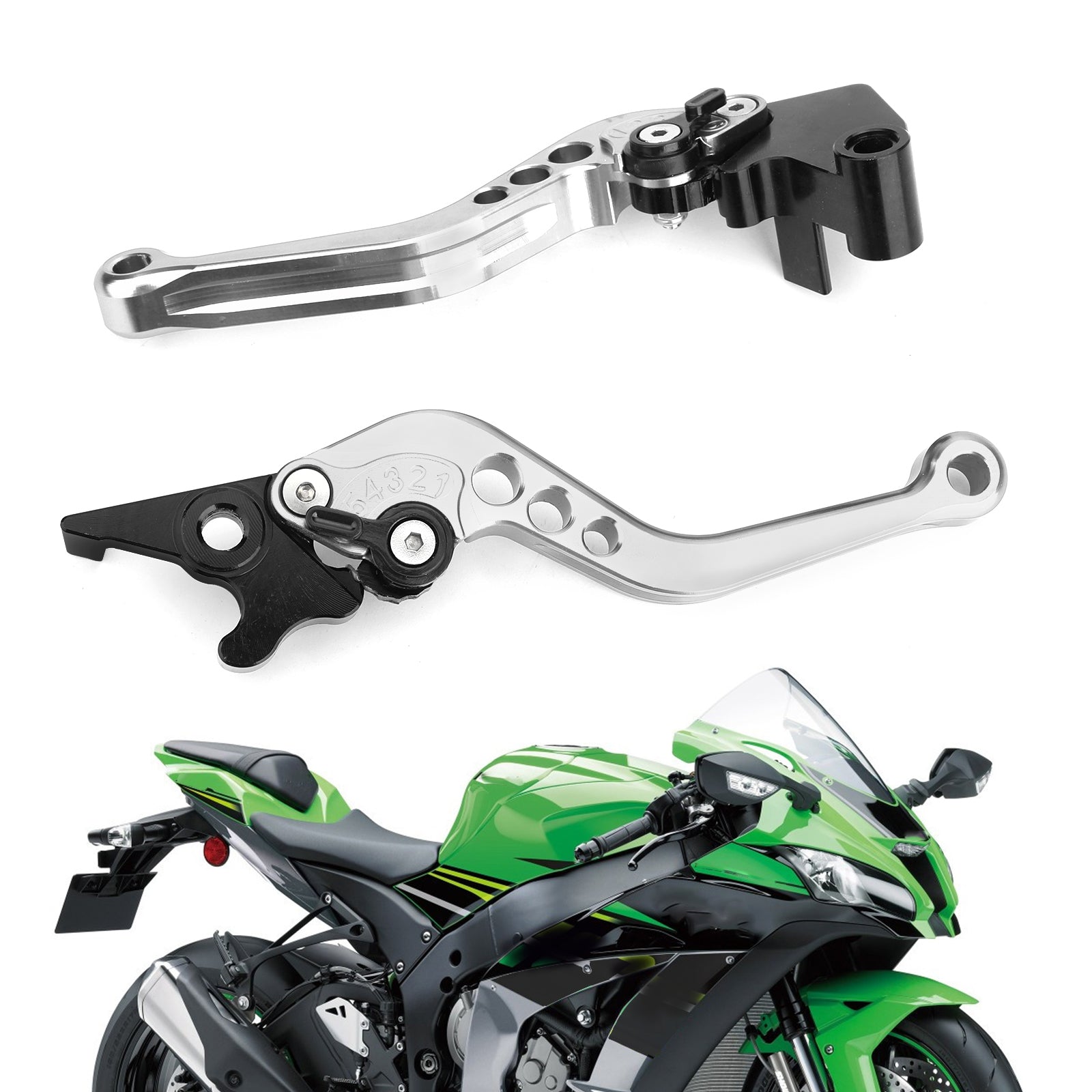 Brake Clutch Levers For Kawasaki Ninja 250 300 Silver  Generic