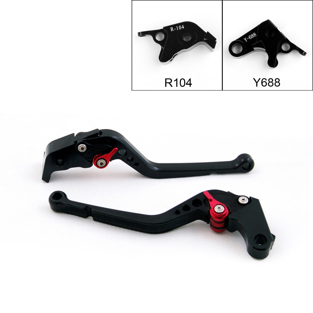 Long Brake Clutch Levers For Yamaha YZF R6 05-14 YZF R1 04-08 R6S Black Generic