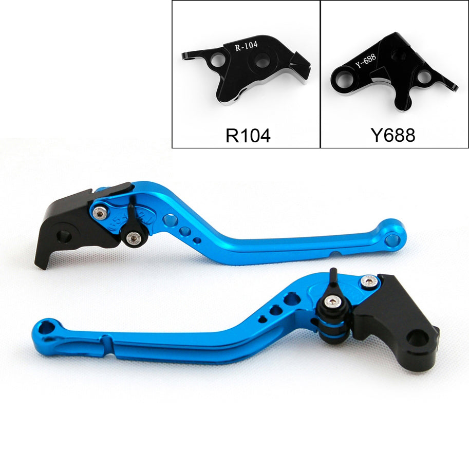 Long Brake Clutch Levers For Yamaha YZF R6 05-14 YZF R1 04-08 R6S Black Generic