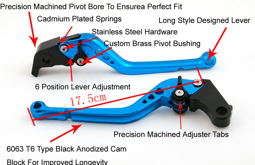 Long Brake Clutch Levers For Honda ST 1300 2008-2012 Black Generic