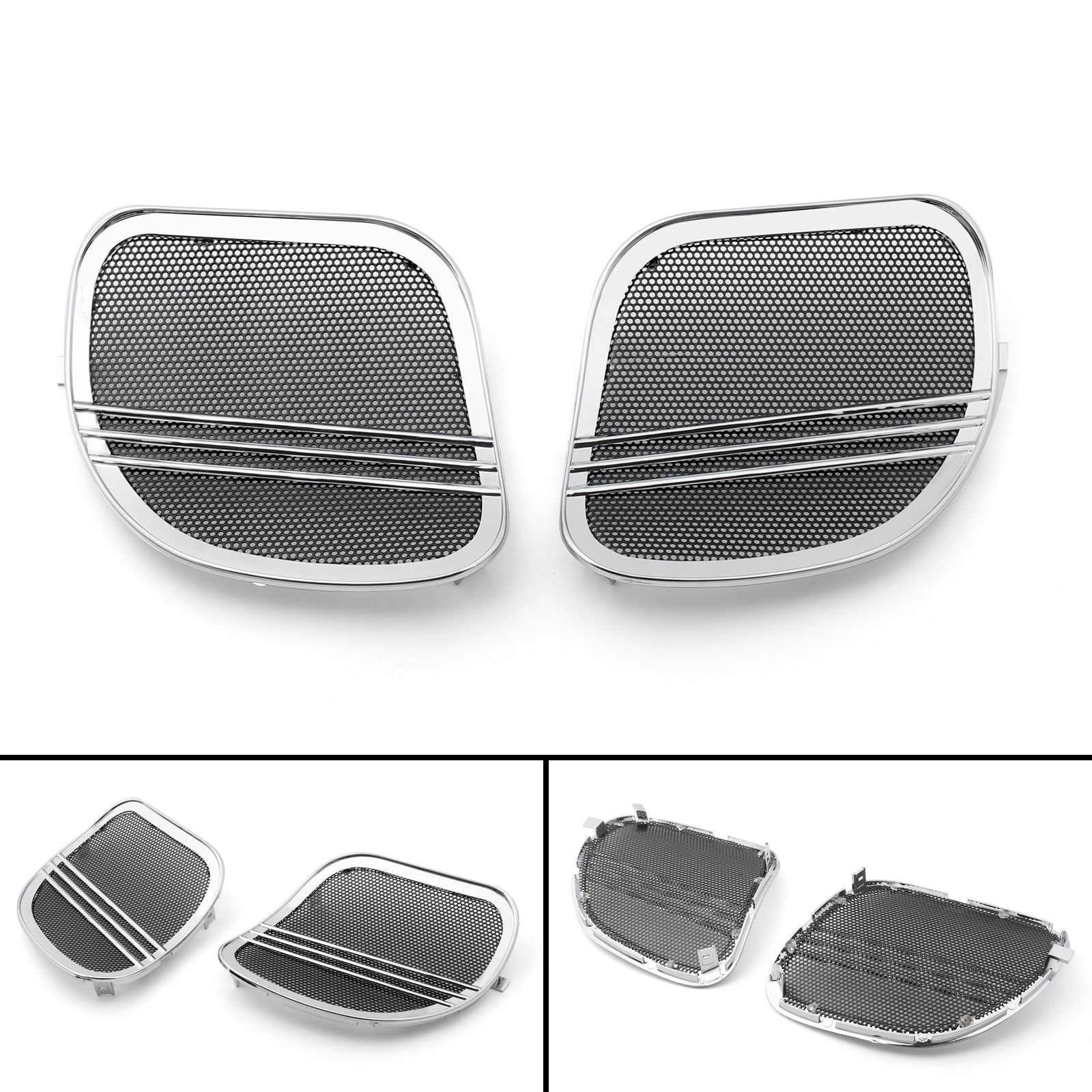 Motorcycle Tri-Line Speaker Cover Grills For Harley Road Glide FLTRX 2015-18 Generic