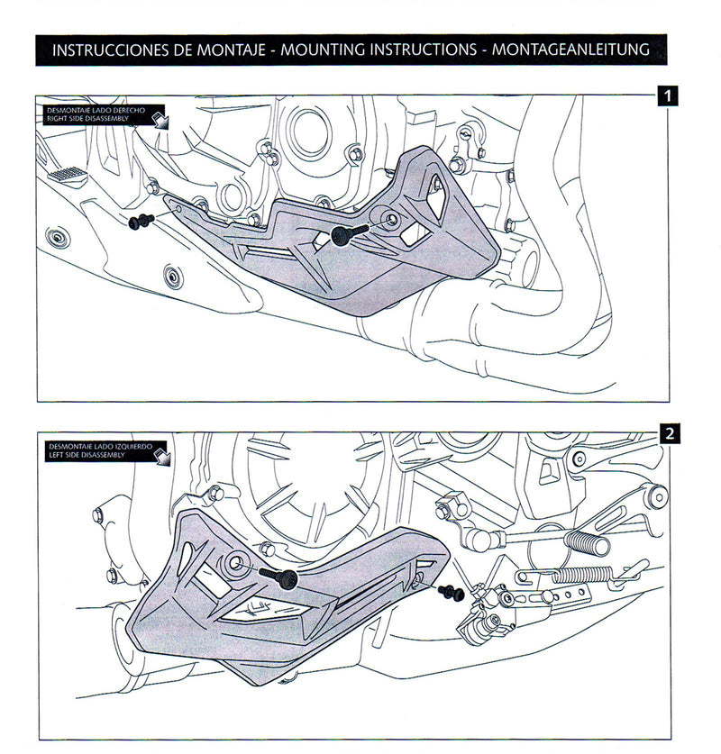 Carrocería Guardabarros Panel Inferior Carenado Puig para Kawasaki Z900 2017 2018 Genérico