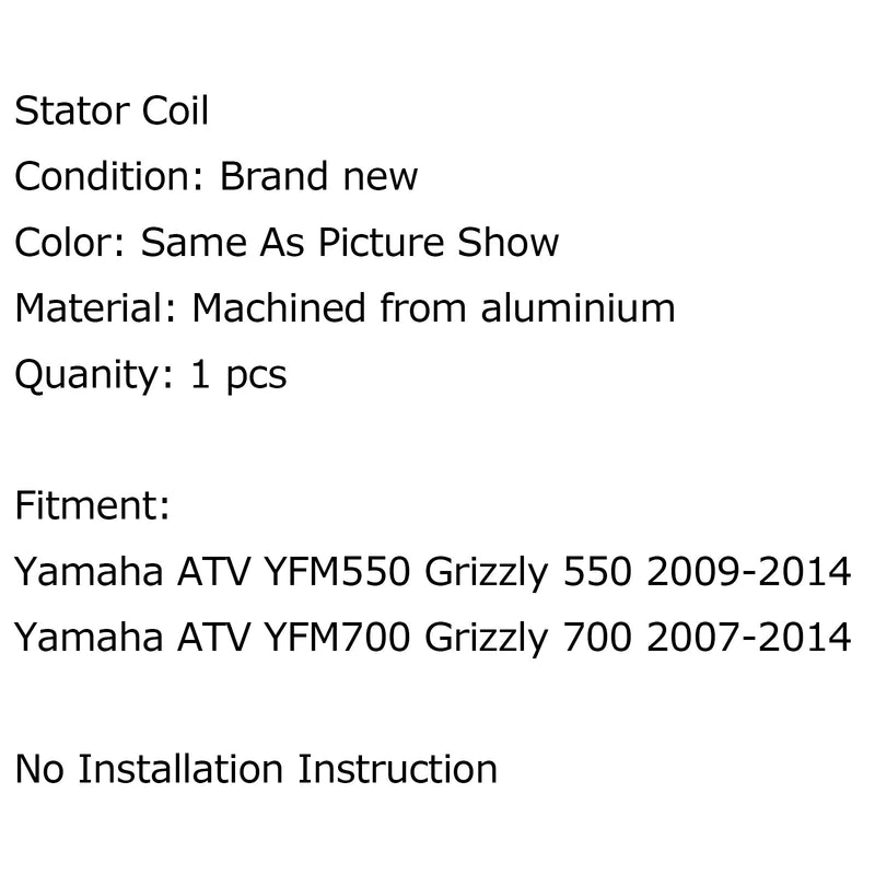 Generador de estator apto para Yamaha YFM GRIZZLY 550/700 07-21 KODIAK 700 2019-2021 genérico