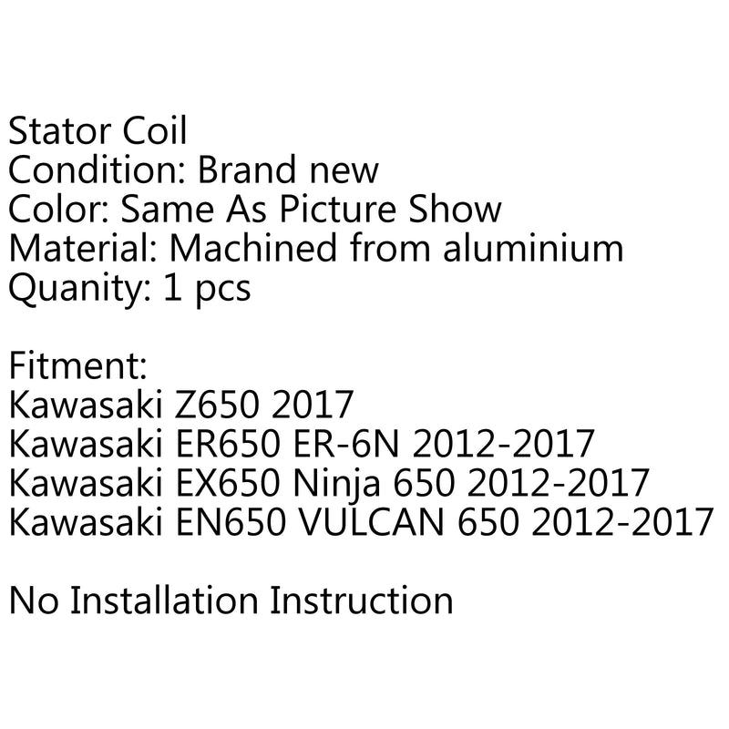 Bobina de estator para Kawasaki Z650 ER650 ER-6N EX650 Ninja 650 EN650 VULCAN 650 genérico