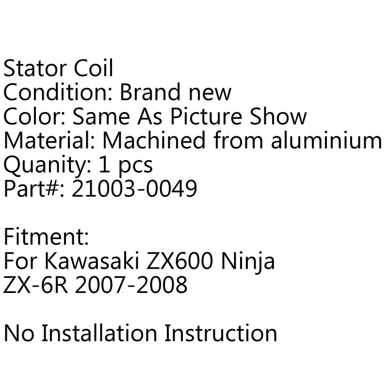 Bobina Estator Para Kawasaki ZX600 Ninja ZX-6R (07-2008) Generico