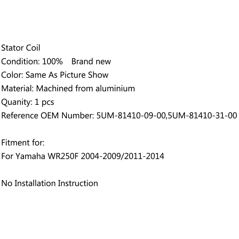 Generator Stator Coil For Yamaha WR250F (04-2014) Generic