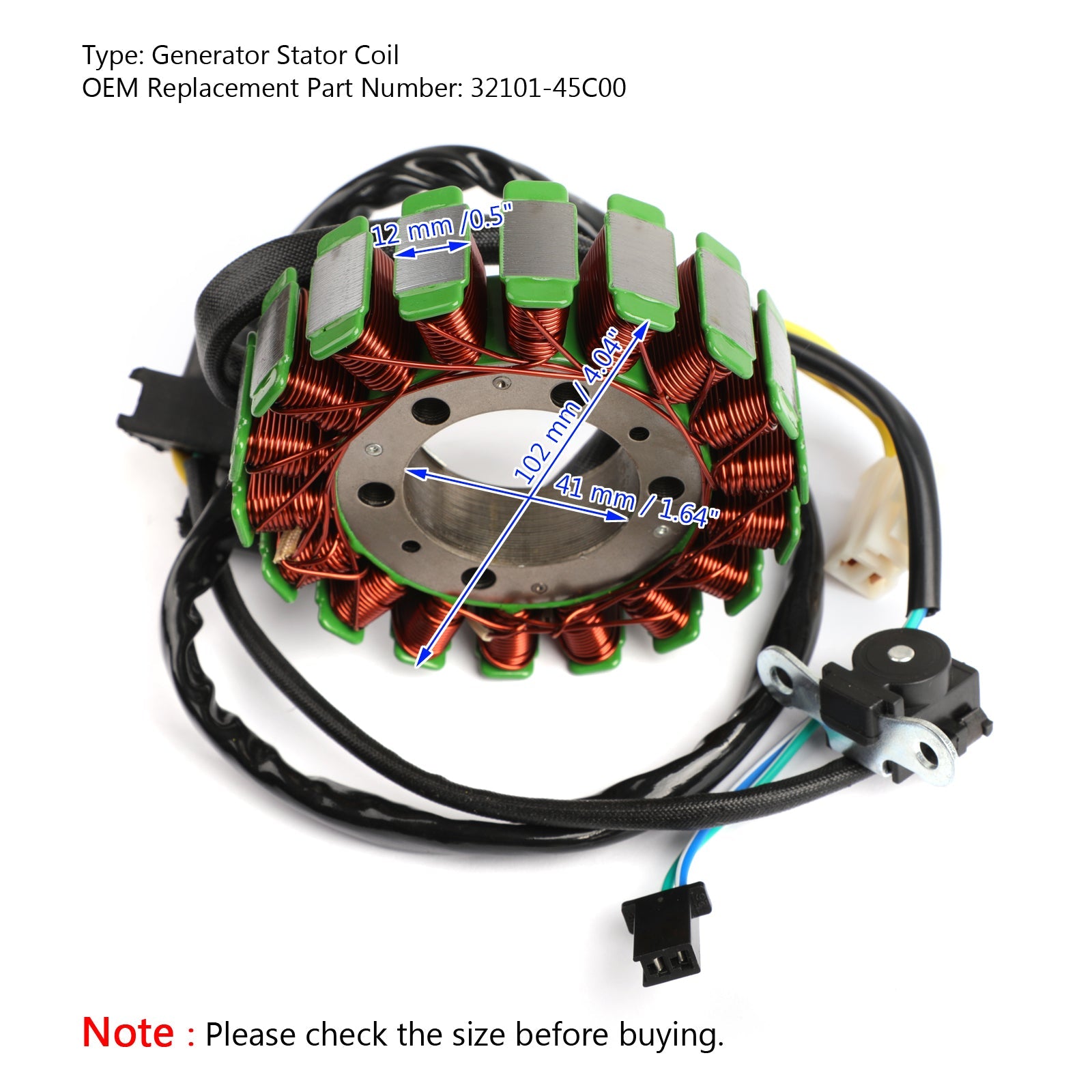 32101-45C00 Generator Stator Coil For Suzuki VS800 Intruder 800 VS800GL 1998-2009 Generic