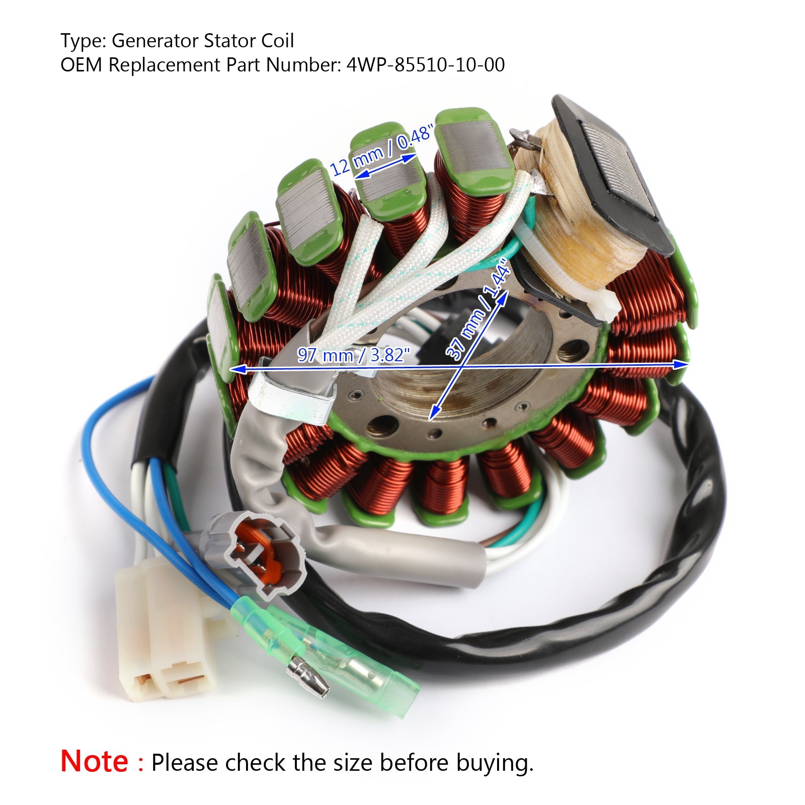 Generator Stator Coil Alternator Fit for Yamaha TW 125 200 225 1994-2021 4WP-85510-10-00