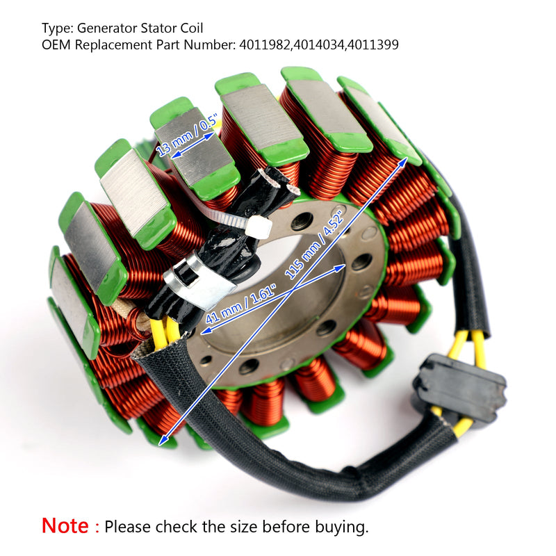 Generator Stator Coil Alternator Fit for Polaris Sportsman Ranger 700 800 X2 XP Crew RZR 800