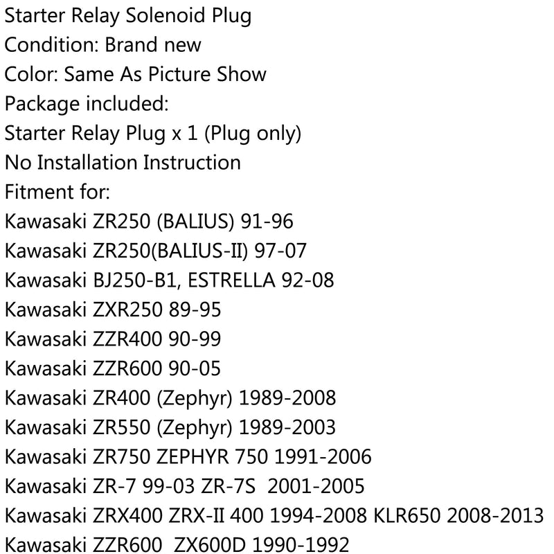 Rectificador regulador conector macho para Kawasaki ZR 250 400 550 750 ZZR 600 genérico