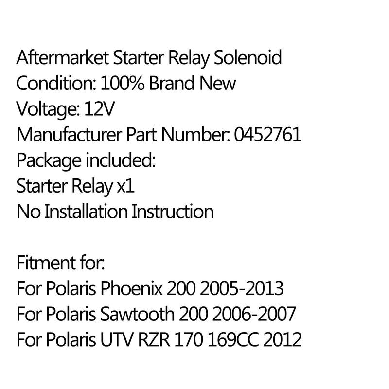 بدال بداية التشغيل الملف اللولبي لـ POLARIS RZR 170 2009-2015 2010 2011 2012 2013 0452761 عام