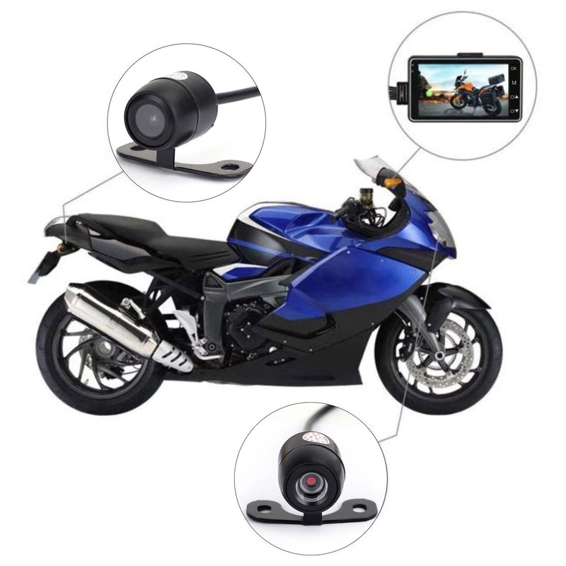 1080P دراجة نارية DVR دراجة نارية مسجل فيديو كاميرا مزدوجة دعم عام