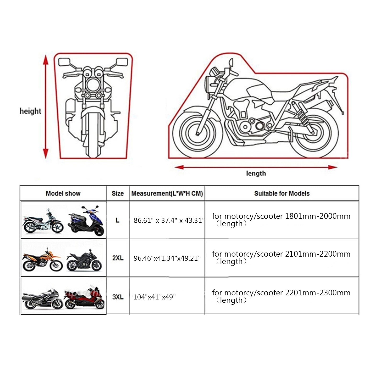 L/XXL/3XL Black&Orange Motorcycle Rain Cover Waterproof For Dyna Electra Glide