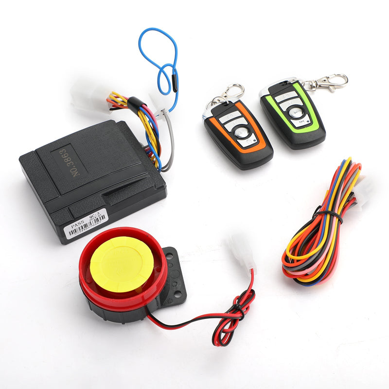 Motorcycle Scooter Security Alarm System Anti-theft Remote Control Engine Start Generic