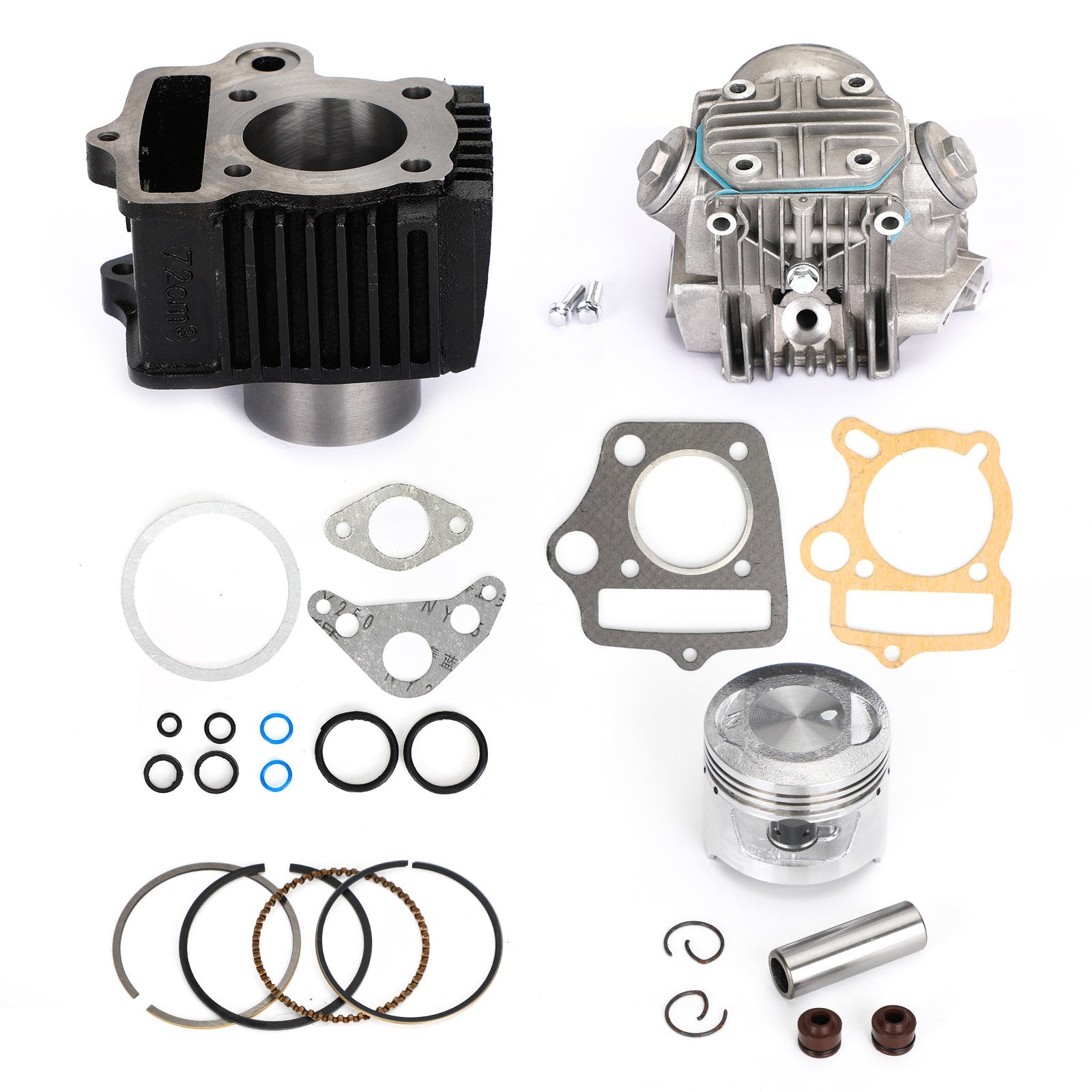 Top End Rebuild Kit Cylinder Head Piston For Honda CT70 CRF70 ATC70 XR70 TRX70 Generic