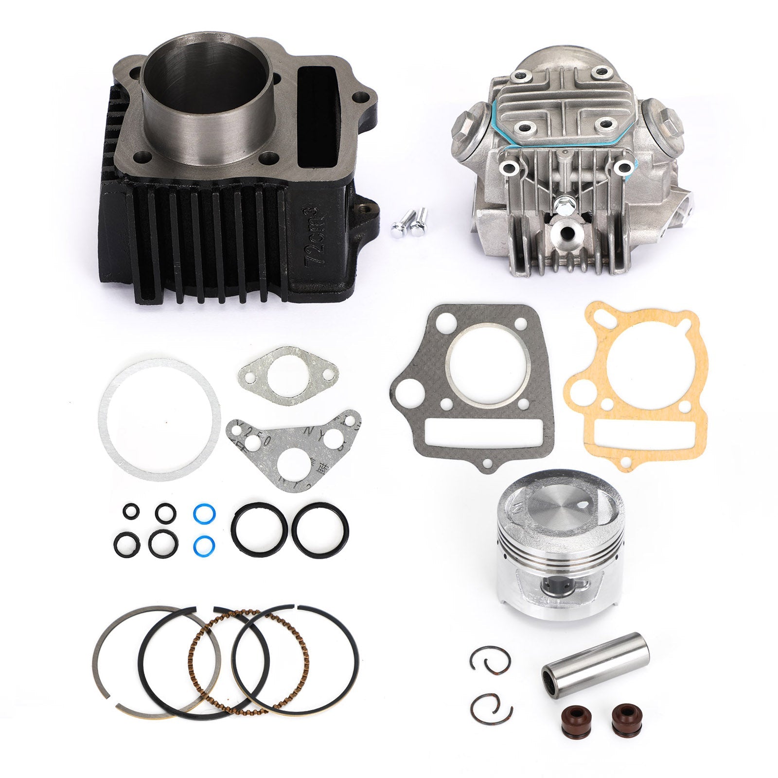 Top End Rebuild Kit Cylinder Head Piston For Honda CT70 CRF70 ATC70 XR70 TRX70 Generic