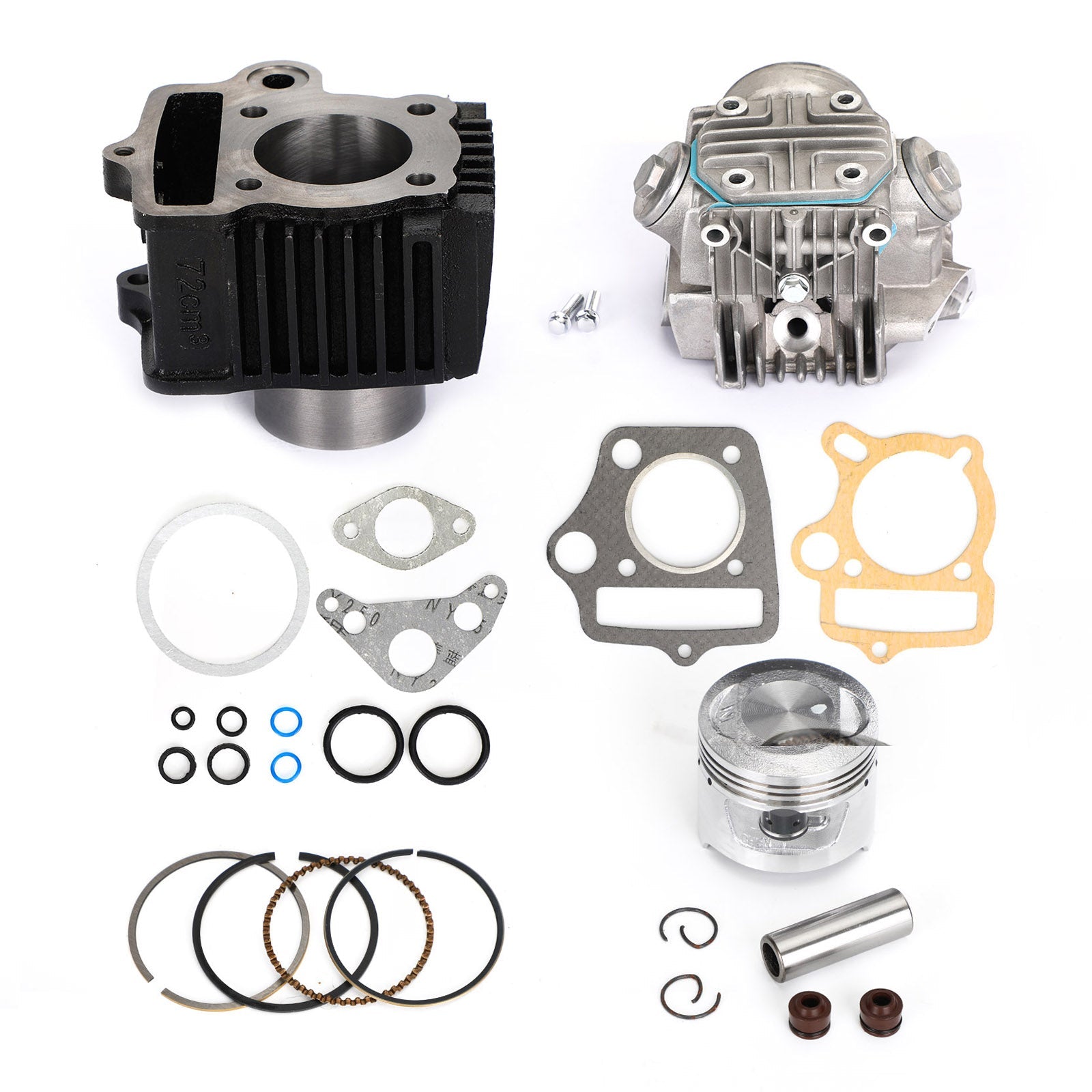 Top End Rebuild Kit Cylinder Head Piston For Honda CT70 CRF70 ATC70 XR70 TRX70 Generic