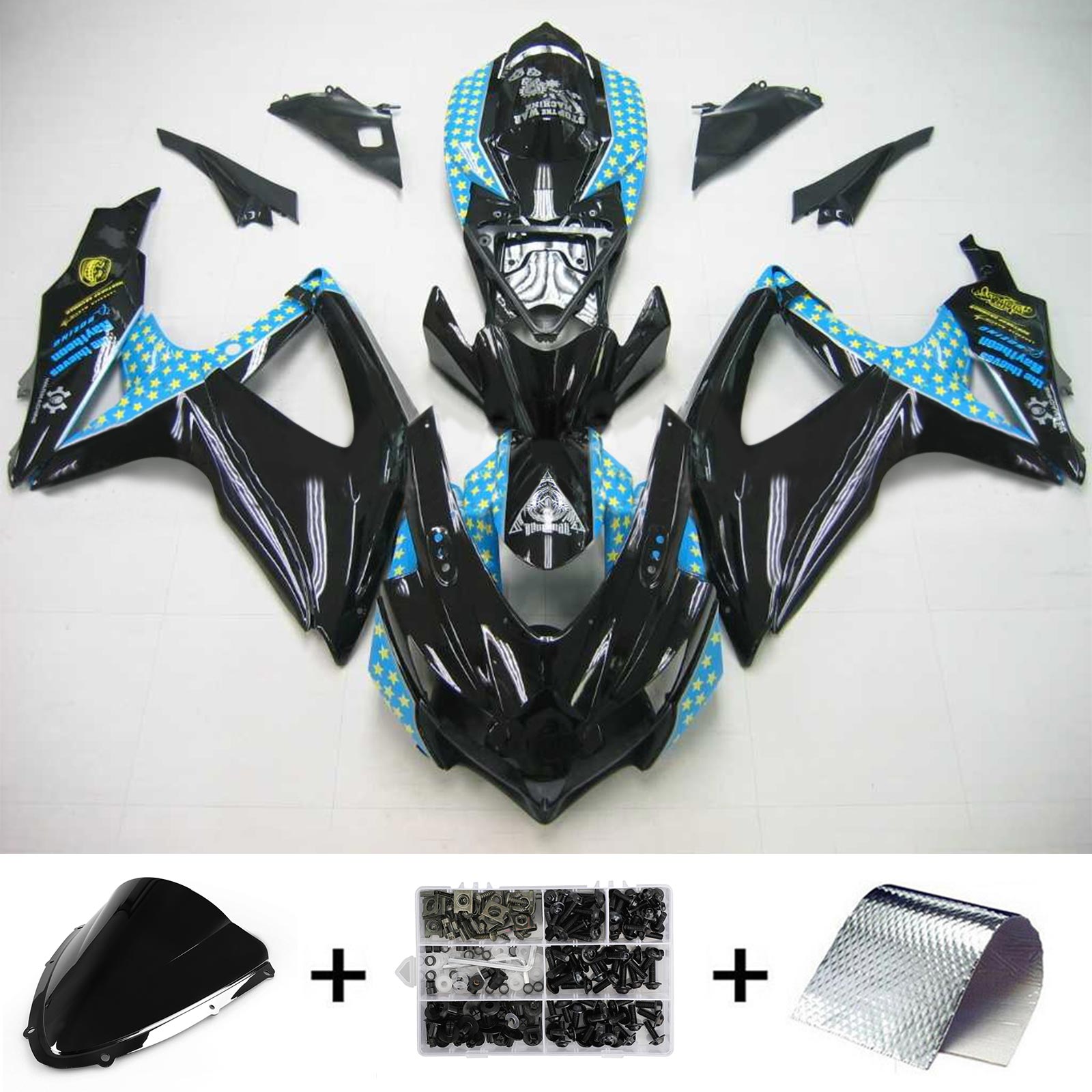 سوزوكي GSXR 600/750 2008-2010 الهدايا المجمعة هيكل السيارة البلاستيك ABS K8