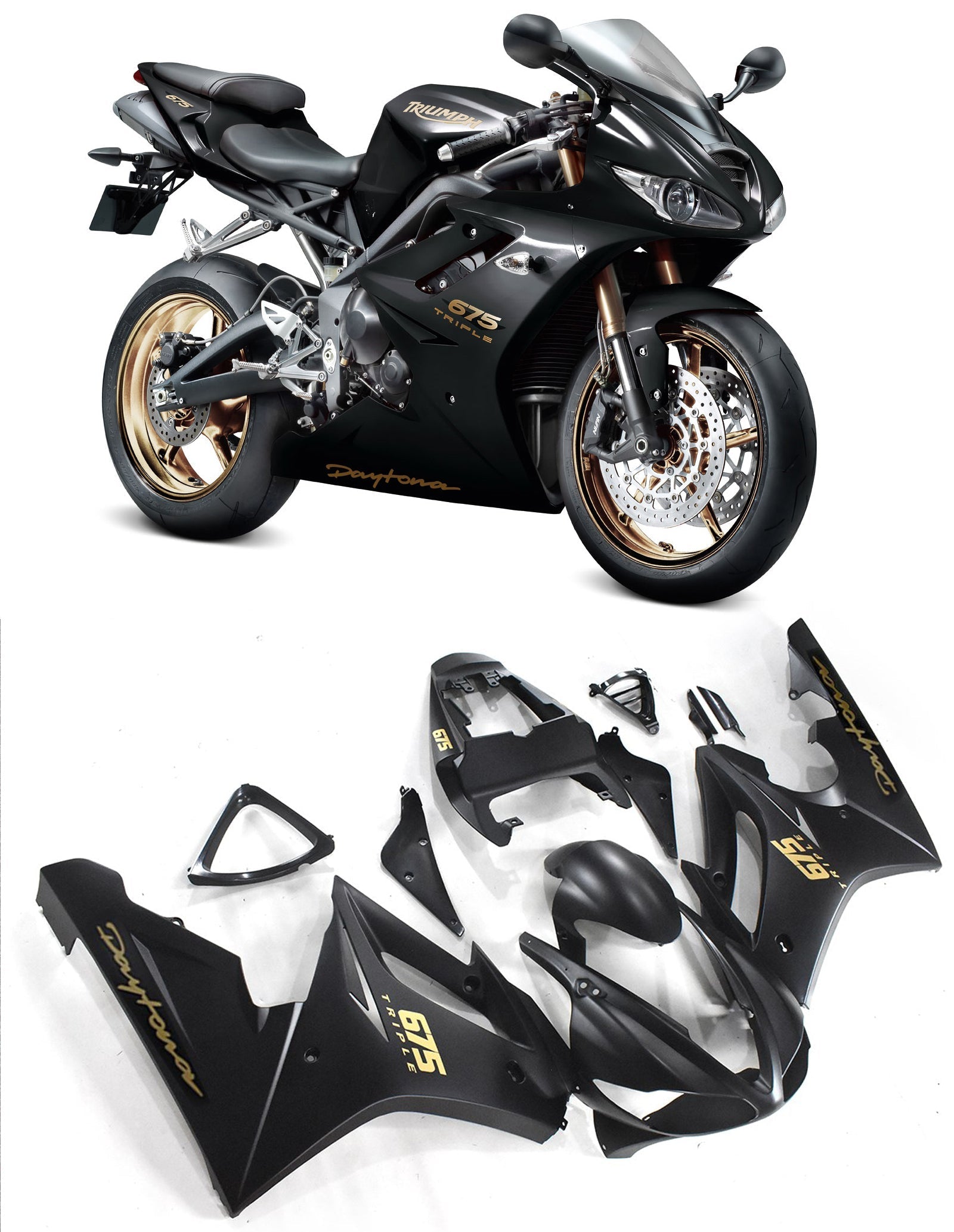 Fairings 2009-2012 Triumph Daytona 675 Black Daytona  Generic