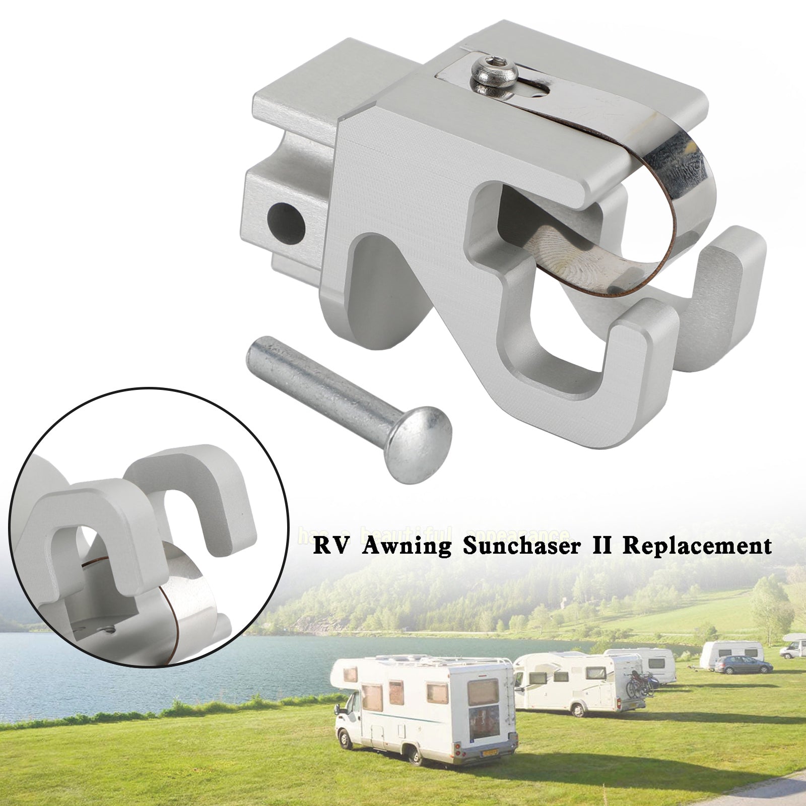 Alminum RV Rafter Claw Satin Hardware For Dometic SUNCHASER II Awning