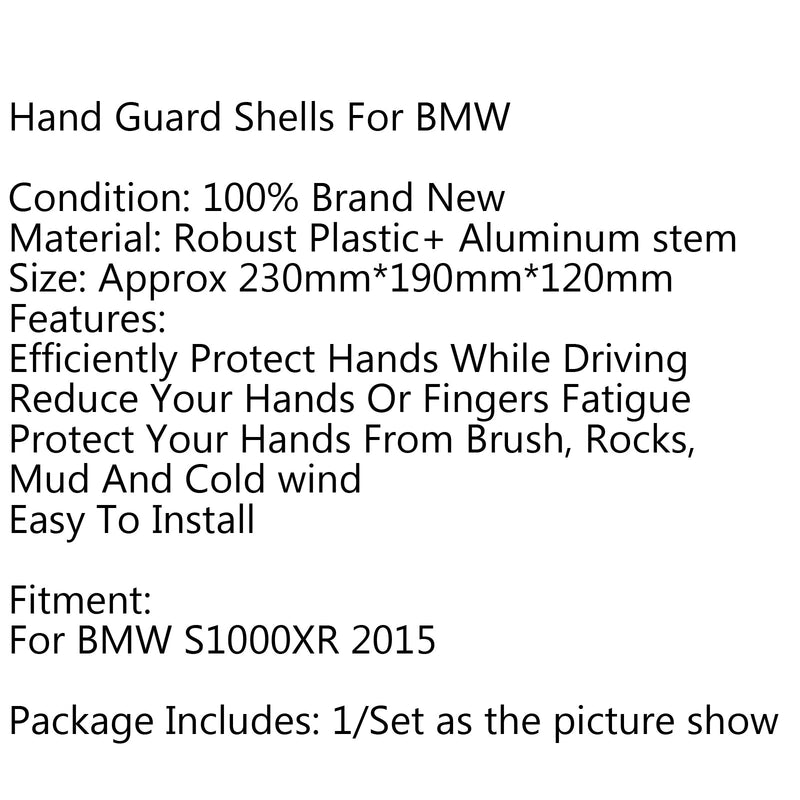 Guardamanos de motocicleta Protector de mano de inserción de aluminio para BMW S1000XR 2015 Genérico