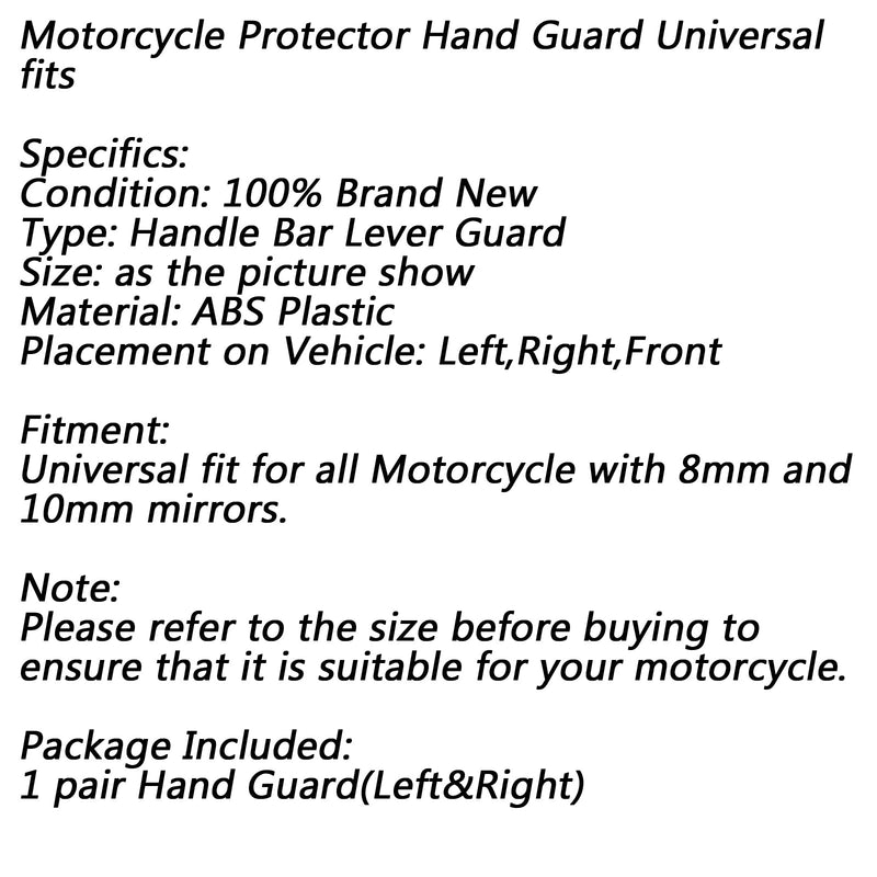 Universal 8/10mm Perno Motocicleta 7/8 Manillar Protector de mano Cubierta protectora Negro Genérico