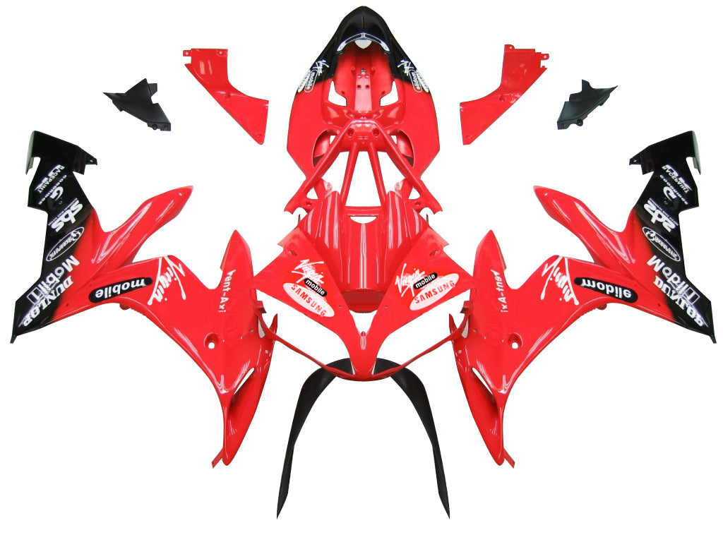 Fairings 2004-2006 ياماها YZF-R1 أحمر أسود فيرجن موبايل عام