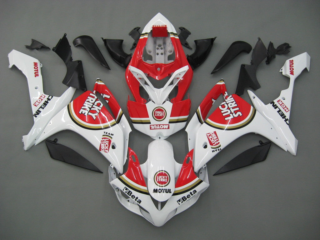 Fairings 2007-2008 Yamaha YZF-R1 White Red Lucky Strike  Generic