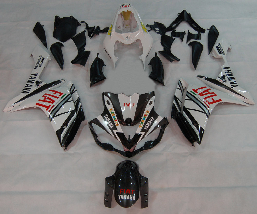 Fairings 2007-2008 Yamaha YZF-R1 Black White FIAT R1  Generic