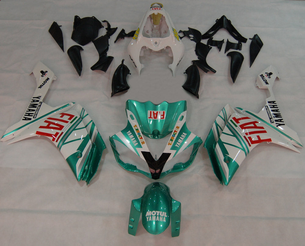 Fairings 2007-2008 Yamaha YZF-R1 Green Emerald White FIAT  Generic