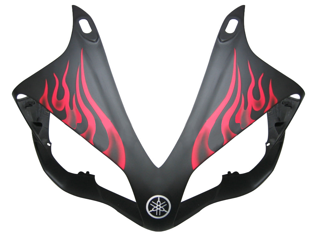 Fairings 2007-2008 Yamaha YZF-R1 Black Matte & Red Flame R1  Generic