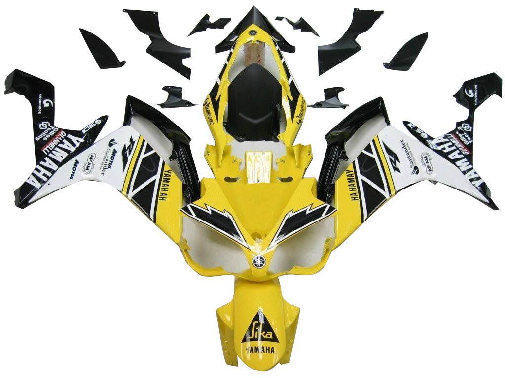 Fairings 2007-2008 Yamaha YZF-R1 Yellow White Black R1  Generic