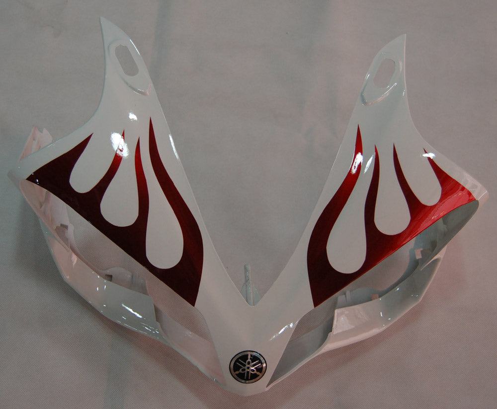 Fairings 2007-2008 Yamaha YZF-R1 White & Dark Red Flame R1  Generic