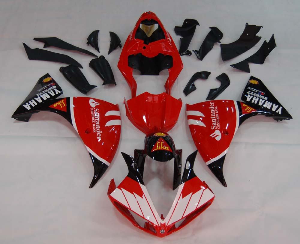 Fairings 2009-2011 Yamaha YZF-R1 Red Black Santander Bank  R1  Generic