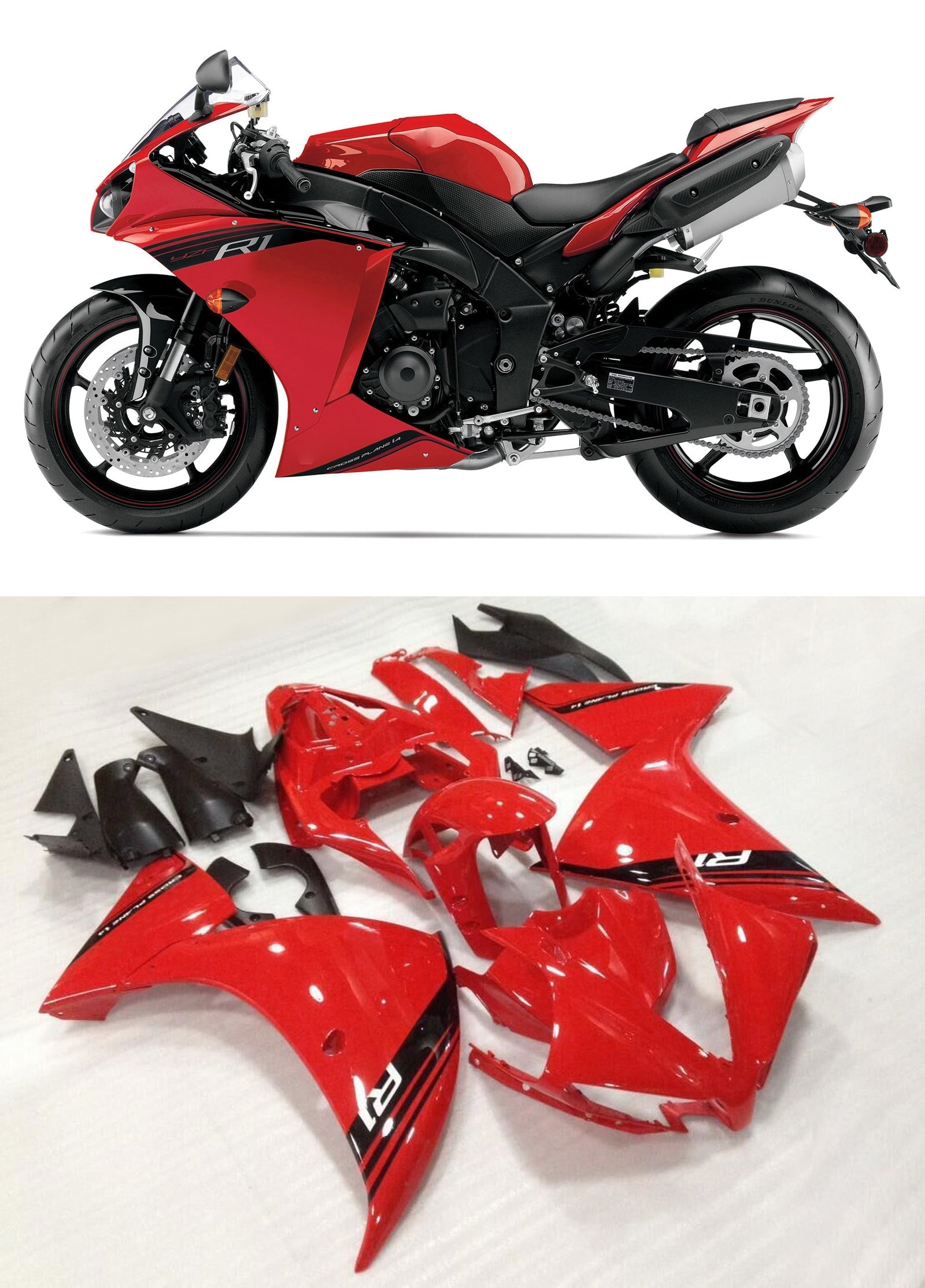 Fairings Plastics 2012-2014 Yamaha YZF R1 Red R1  Generic