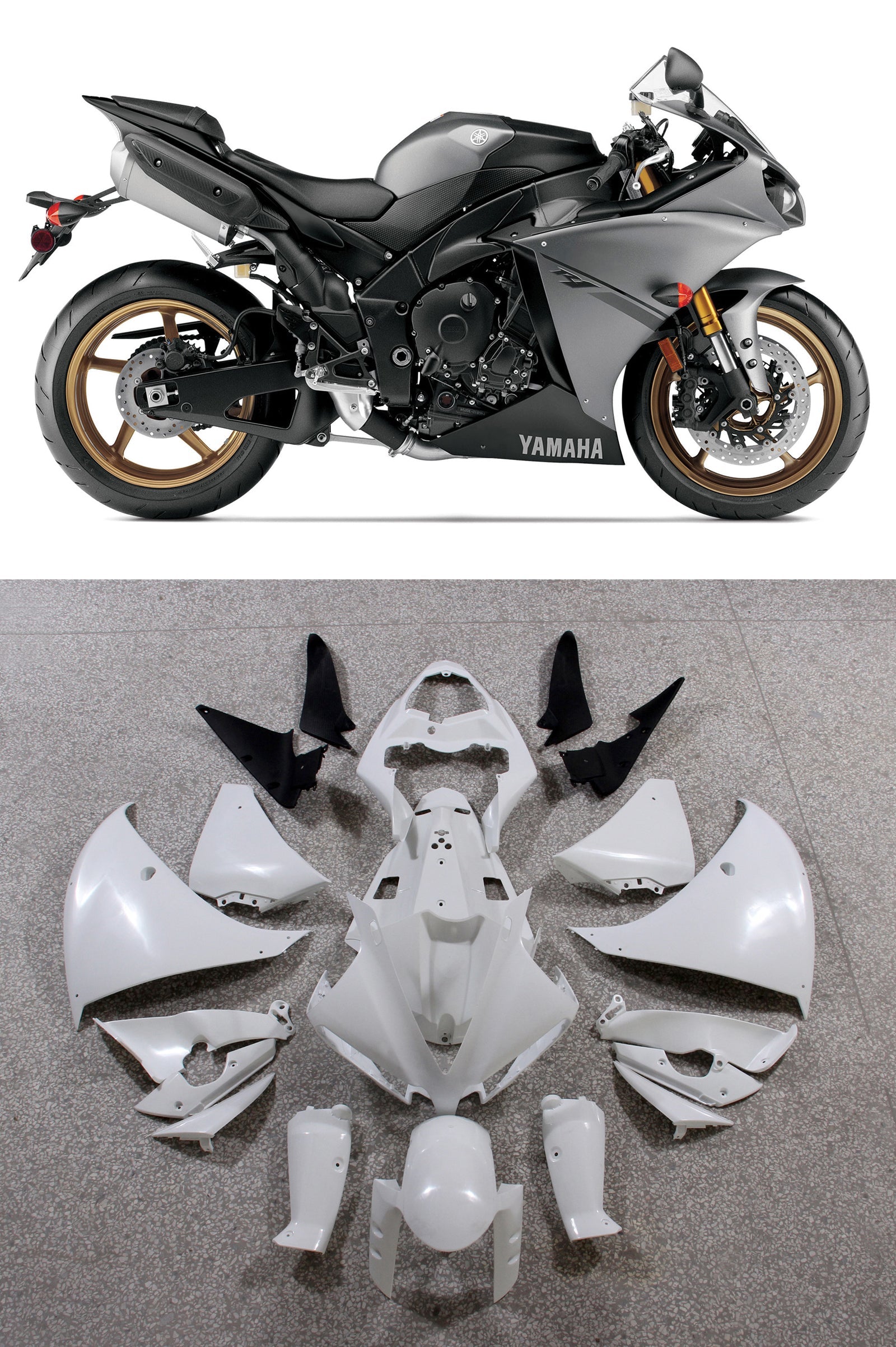 Fairings Plastics 2012-2014 Yamaha YZF R1 Grey R1  Generic